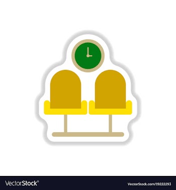 Paper sticker on white background airport waiting vector image