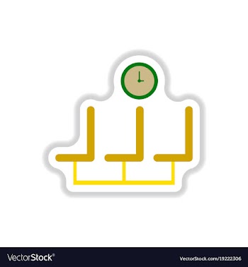 Paper sticker on white background airport waiting vector image