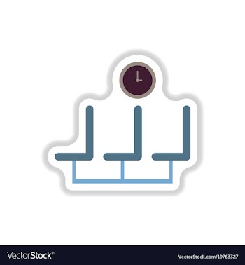 Paper sticker on white background airport waiting vector image