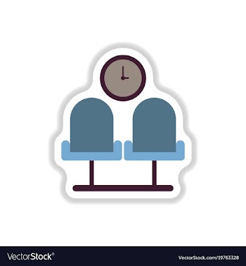 Paper sticker on white background airport waiting vector image