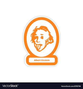 Paper sticker on white background Albert Einstein vector image