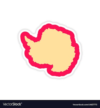 Paper sticker on white background arctic map vector image