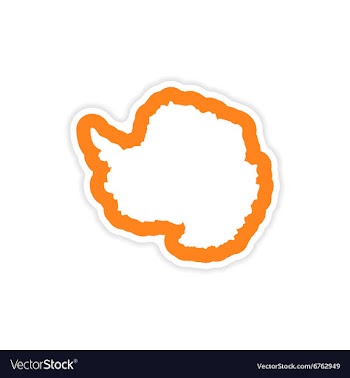 Paper sticker on white background Arctic map vector image