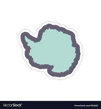 Paper sticker on white background Arctic map vector image