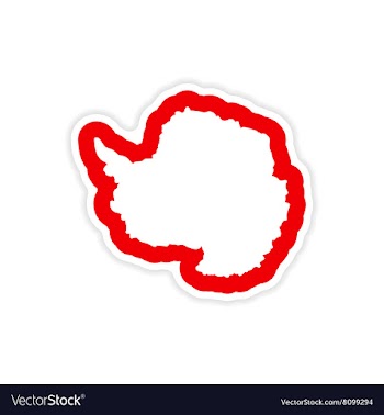Paper sticker on white background Arctic map vector image