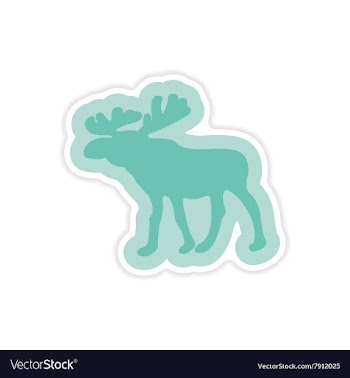 Paper sticker on white background Arctic moose vector image