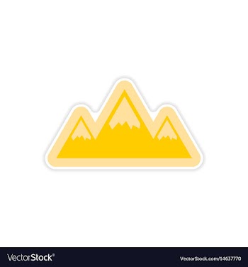 Paper sticker on white background arctic mountains vector image