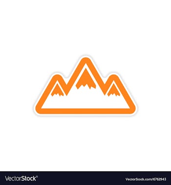 Paper sticker on white background Arctic mountains vector image