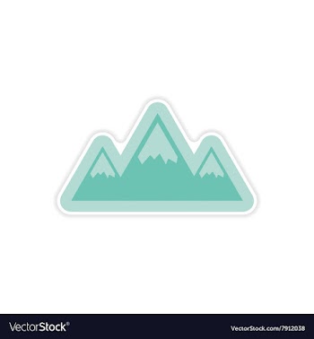 Paper sticker on white background Arctic mountains vector image