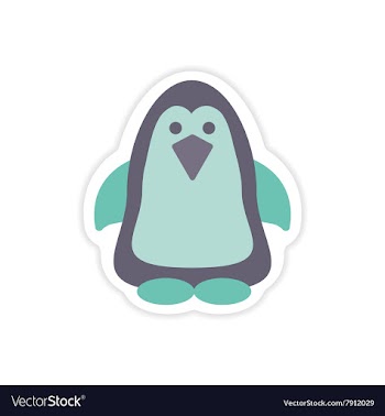 Paper sticker on white background Arctic penguin vector image