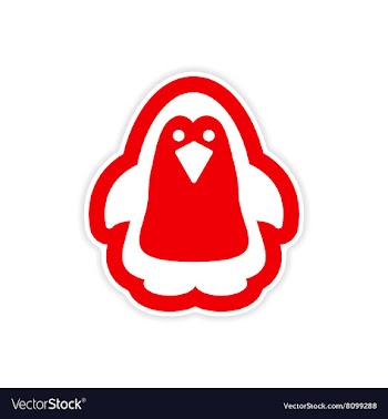 Paper sticker on white background Arctic penguin vector image