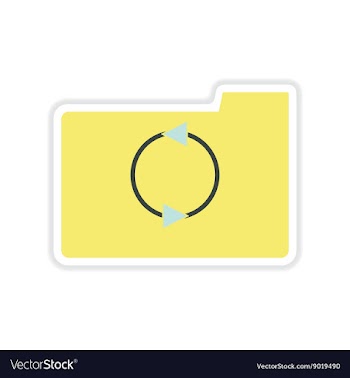 Paper sticker on white background arrow folder vector image