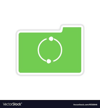 Paper sticker on white background arrow folder vector image