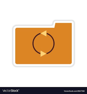 Paper sticker on white background arrow folder vector image