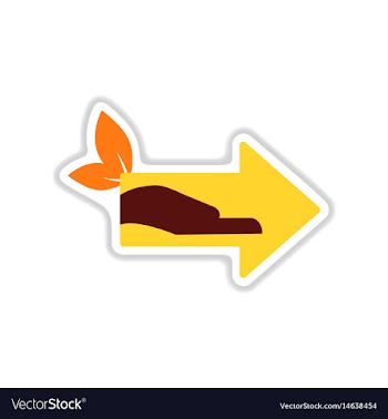 Paper sticker on white background arrow hand vector image