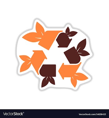 Paper sticker on white background arrow leaves vector image