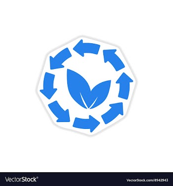 Paper sticker on white background arrow leaves vector image