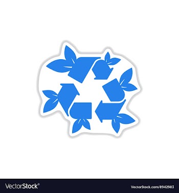 Paper sticker on white background arrow leaves vector image