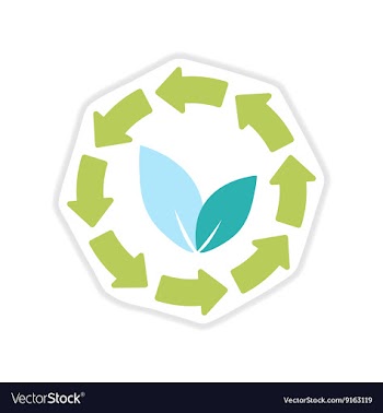Paper sticker on white background arrow leaves vector image