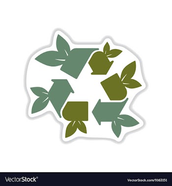 Paper sticker on white background arrow leaves vector image
