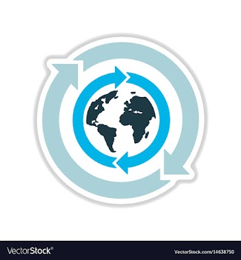 Paper sticker on white background arrows eart vector image