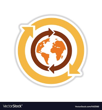 Paper sticker on white background arrows Earth vector image