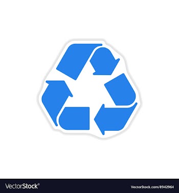 Paper sticker on white background arrows recycling vector image