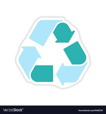 Paper sticker on white background arrows recycling vector image