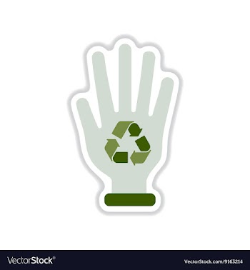 Paper sticker on white background arrows recycling vector image