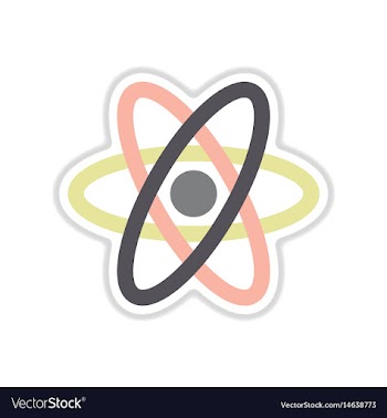 Paper sticker on white background atom vector image