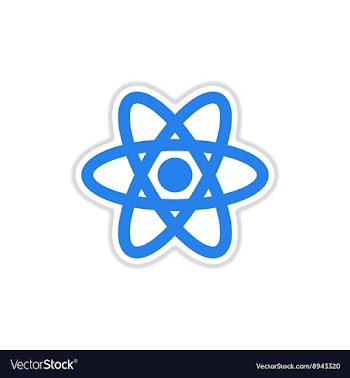 Paper sticker on white background atom vector image