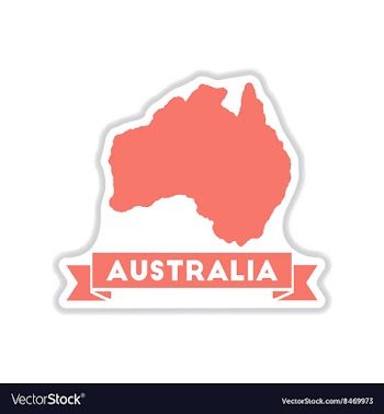 Paper sticker on white background Australia map vector image
