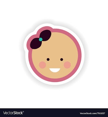 Paper sticker on white background baby girl vector image