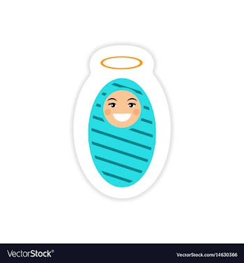 Paper sticker on white background baby jesus vector image