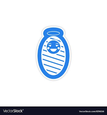 Paper sticker on white background baby Jesus vector image