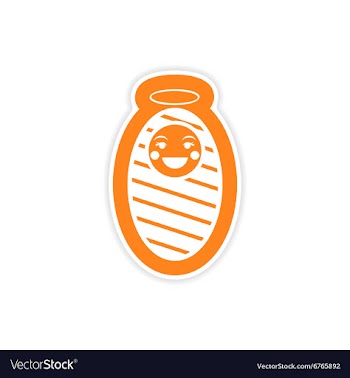 Paper sticker on white background baby Jesus vector image