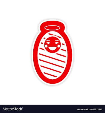 Paper sticker on white background baby Jesus vector image