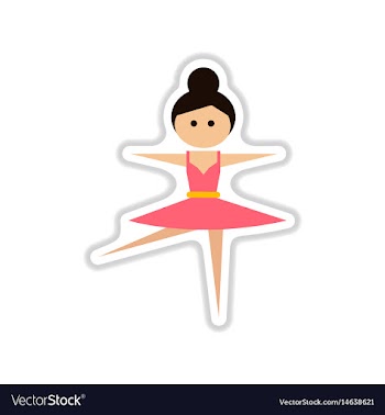 Paper sticker on white background ballerina vector image