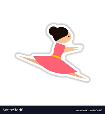 Paper sticker on white background ballerina vector image