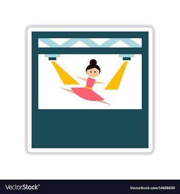 Paper sticker on white background ballerina vector image