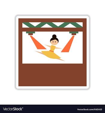 Paper sticker on white background ballerina vector image