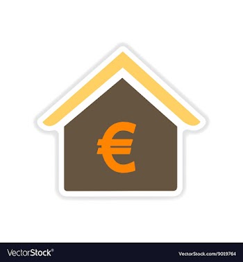 Paper sticker on white background bank building vector image