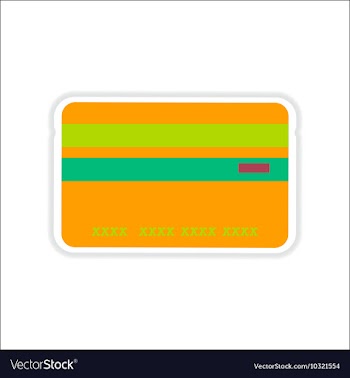 Paper sticker on white background bank card vector image