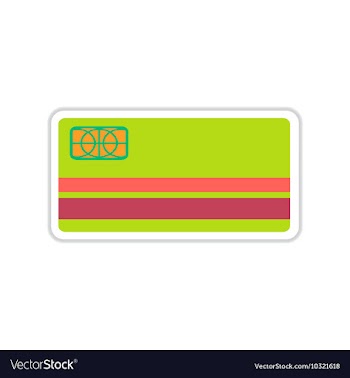 Paper sticker on white background bank card vector image