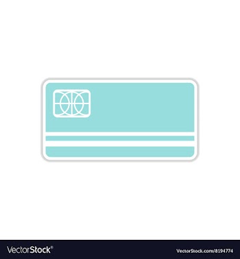 Paper sticker on white background bank card vector image