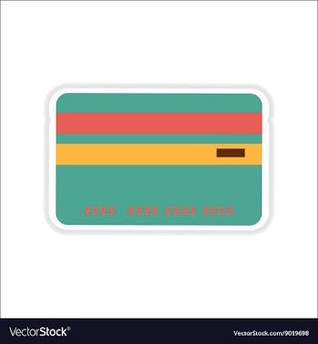 Paper sticker on white background bank card vector image