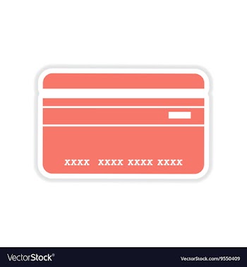 Paper sticker on white background bank card vector image