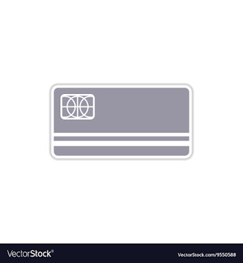 Paper sticker on white background bank card vector image