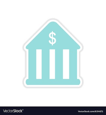 Paper sticker on white background bank vector image
