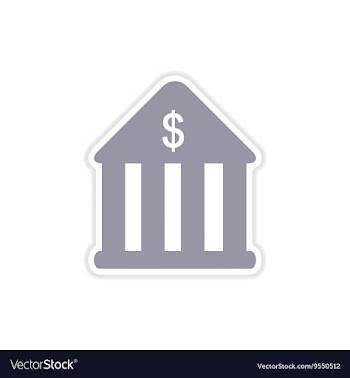 Paper sticker on white background bank vector image